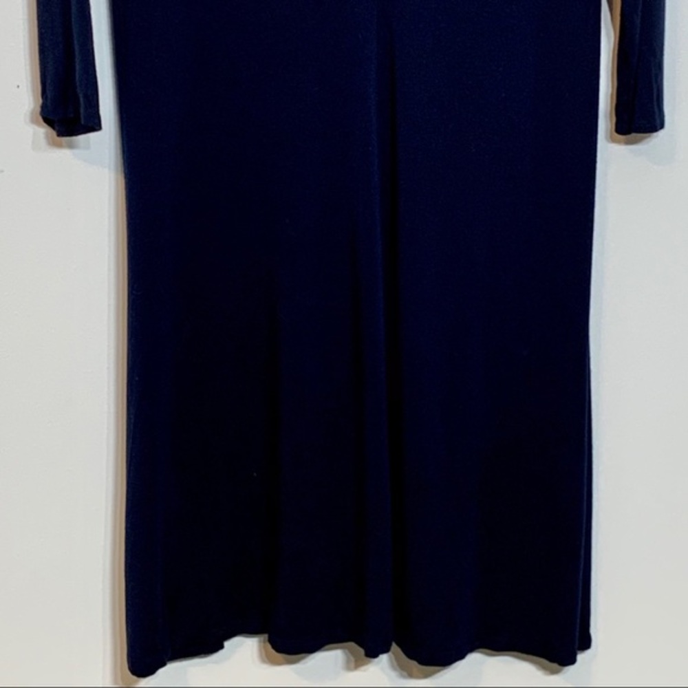 EUC Joan Vass navy/white long sleeve sheath‎ dress - Picture 3 of 7